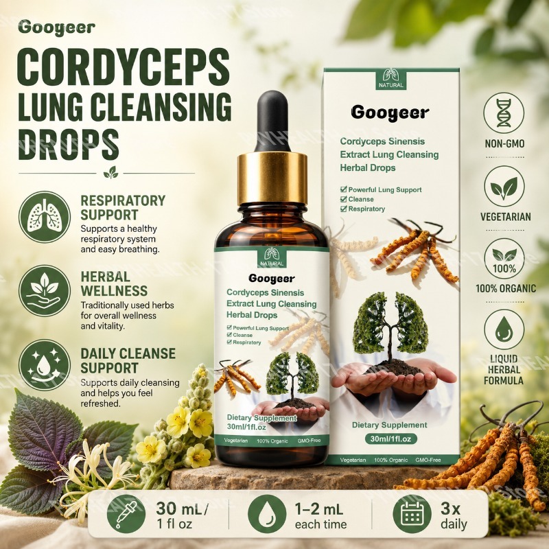 Herbal Wellness Water - Cordyceps Drops Herbal Liquid Supplement Respiratory