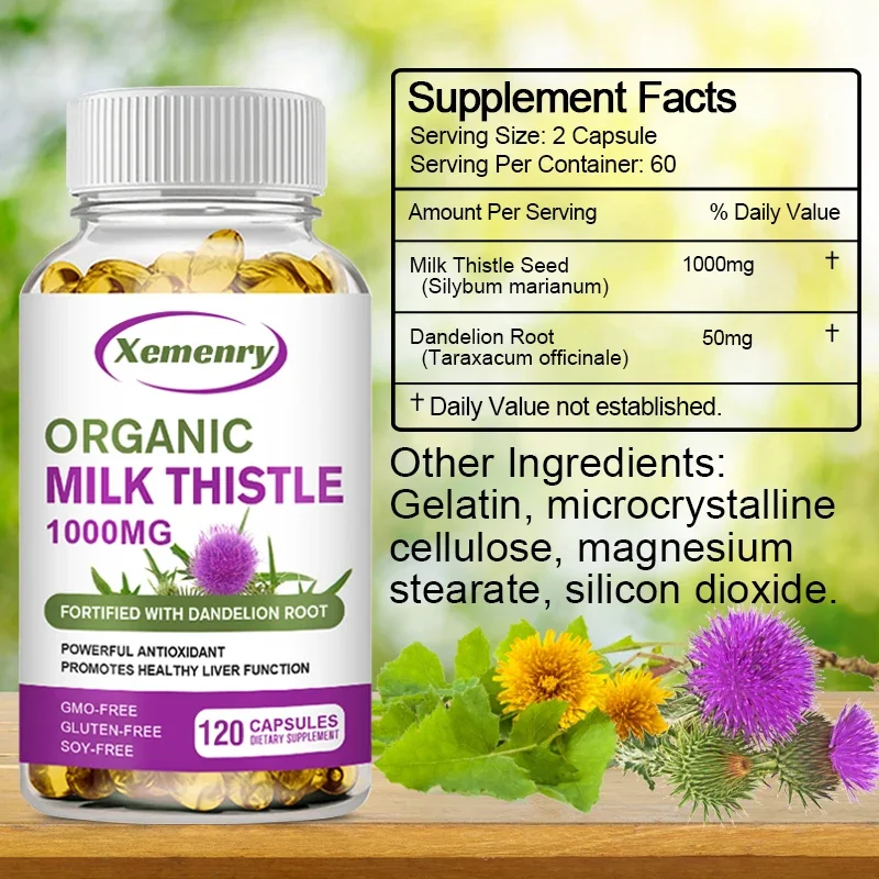 Milk Thistle Capsules 1000 Mg  - огляд і ціна Milk Thistle Silymarin