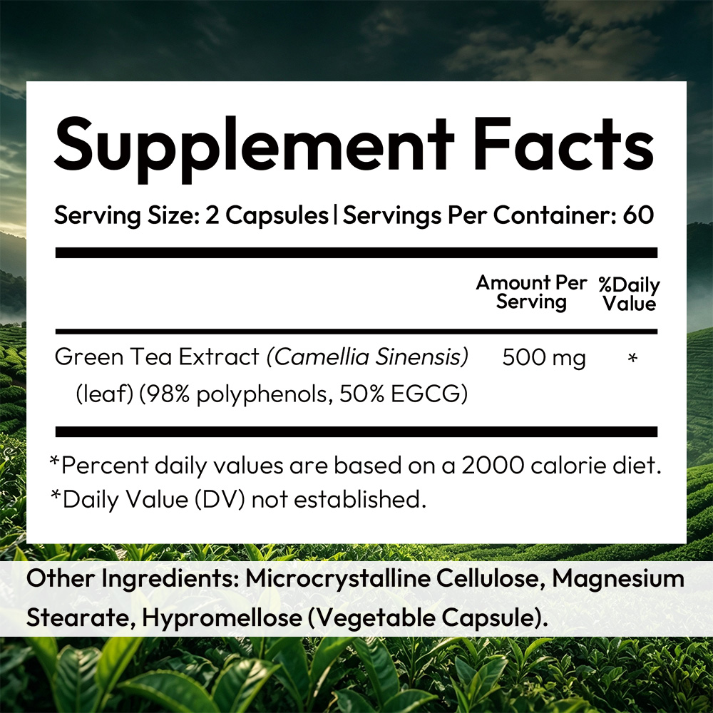 Green Tea Extract - EGCG 500 m - огляд і ціна Herbal Wellness Water